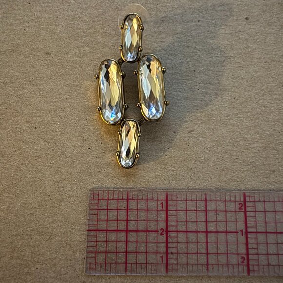 NWT Touchstone by Swarovski crystal quadruple lozenge stud earrings - Picture 6 of 7